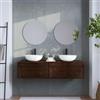 DEGHI Mobile bagno sospeso 140 cm con 2 ante in legno teak scuro - Tywa