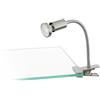 Eglo LED lampada da tavolo a clip Litos, corpo luce con morsetto e braccio flessibile, dispositivo luminoso da scrivania in metallo argento, con lampadina GU10 illuminazione calda