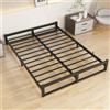 VECOCHO Telaio per letto king size basso da 15,2 cm, struttura letto matrimoniale in metallo resistente con supporto a doghe in acciaio, senza bisogno di molle, facile da montare, senza rumore, nero