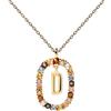 P D PAOLA PDPAOLA - Collana con lettera D, in argento Sterling 925, placcato oro 18 carati, gioiello da donna