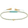 Schmuck Les Poulettes LES POULETTES BIJOUX - Bracciale a Maglie Tonde Intrecciate Bicolore in Lurex Dorato e Perla in Oro 14 Carati - Acqua Verde