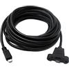 System-S Cavo USB 2.0, 5 m, connettore Micro B a femmina, adattatore a vite, colore nero