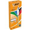 BIC 4 Colours Shine Penne A Sfera Con Punta Media (1,0 mm) - Fusto Metallico color oro, Confezione Da 12
