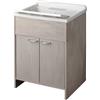 Negrari Lavatoio con ante battenti 60x50 in resina bianco codice prod: 9002KR