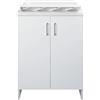 Negrari Mobile lavatoio nobilitato 85x50 con vasca in PP doppia anta codice prod: 7002AK