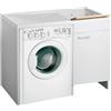 Negrari Lux lavatoio coprilavatrice in nobilitato 109x60x85 vasca dx, portabiancheria e kit di scarico codice prod: 7008LUXDX