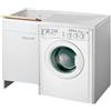 Negrari Lux lavatoio coprilavatrice in nobilitato 109x60x85 vasca sx, portabiancheria e kit di scarico codice prod: 7008LUXSX