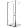 LANERI Box Doccia Con 2 Pareti Fisse Laterali e Porta Battente Frontale Roto-traslante 8MM H200 CROMO (CROMO, 70 (68-70) FISSE + PORTA 110 (108-111))