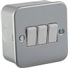 Knightsbridge m4av000 Interruttore 10 A Interruttore 2 vie in metallo rivestito - Argento (10 pezzi)