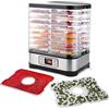 Nictemaw Essiccatore Alimentare 8 Ripiani 400W - Premium Acciaio Inox con Timer & Controllo Temperatura 35-70°C, Disidratatore per Beef Jerky, Frutta Secca & Verdure, Senza BPA, Nero Argento