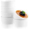 Woobroo Creme Brûlée, set da 6 pezzi, 9 cm - 200 ml, stampi per souffle, adatti al forno, stampi per souffle, ciotole per crème brûlée, pirottini in ceramica, pirottini resistenti al forno, bianchi