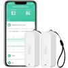 SENCKIT Sensore termometro igrometro WiFi: monitor intelligente della temperatura senza fili con notifica app, esportazione di memoria dati, funzione di calibrazione, compatibile con Alexa (White-2PCS)