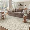 PureCozy Vintage Tappeto Salotto 160x230cm Beige Camera da Letto Antiscivolo Lavabile Tappeti Sala Soggiorno Cameretta Ufficio Grande Carpet Pelo Corto Morbido Rug