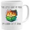 Jungle Mug Divertente tazza con cassonetto, regalo sarcastico per ufficio, regalo bavaglio per uomini e donne, con scritta This Little Light of Mine I'm Gonna Let It Shine, tazza da caffè per lavoro e casa