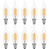 HUAMu Lampadine Filamento LED E14, Lampadina LED 4W Equivalenti a 40W, Lampadina 400 Lumen, Luce Bianca Calda 2700K, Forma a Candela C35, Stile Vintage Retro',Non Dimmerabile,Confezione da 10 Unità