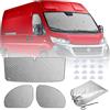 MaxEarn Set di Tende Termiche Interne per Fiat Ducato 06-24, 3 Pezzi, Copertura Parasole, Copertura per Parabrezza, Tenda Termica Estiva con Protezione UV e Tenda Isolante Invernale, Protezione per
