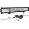 AUXTINGS Fuoristrada Barra LED da 50 cm, 510W barra luminosa a LED da lavoro con 12V cablaggio,faretto e inondazione 4 filas Led luci 6000K Impermeabile per 4x4 trattore camion quad veicoli barche