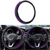 CGEAMDY Coprivolante Auto Universale, 37-38 cm Pelle Microfibra, Viola | Antiscivolo Traspirante, Cuciture Decorative, Presa Confortevole, per Tutte le Stagioni, Accessori Interni Auto