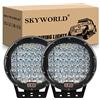 SKYWORLD 2 Pcs Faro da Lavoro Led 12V 24V, 9 Pollici 23cm 225W Nero Rotondo Spot Luci di Lavoro a Led Impermeabile per Fuoristrada Auto Trattore Camion SUV ATV 4x4, 6000K Bianca Faretti Fendinebbia