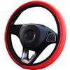 CGEAMDY Coprivolante in Pelle per Auto Universale, Elastico, Traspirante, Antiscivolo, Diametro 37-38 cm, coprivolante per uomini e donne, Accessori Auto per la Maggior Parte Delle Automobili (Rosso)