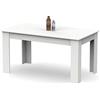 Muebles Pitarch | Tavolo da pranzo, tavolo da salotto o cucina, per 6 persone, rettangolare, 140x80 cm (larghezza x profondità), bianco, moderno, elegante, resistente