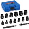 CASOMAN 13 Pieces Impact Bolt & Nut Remover Set, Nut Extractor and Bolt Extractor Twist Socket Set,Bolt Remover Tool Set