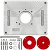 LYHLYA Aluminium Router Table Insert Plate Table for Woodworking Benches Router Plate Wood Tools Milling Trimming Machine with Rings (Red-magna)