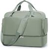 HPLQQ Borsone da Viaggio Donna Bagaglio a Mano Easyjet 45x36x20, Borsa Sportiva Borsone da Palestra con Scomparto per le Scarpe, Borsa da Weekend, Ospedale Parto,C03-Verde militare