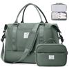 HPLQQ Borsone da Viaggio Donna Bagaglio a Mano Easyjet 45x36x20, Borsa Sportiva Borsone da Palestra, Borsa da Weekend, Ospedale Parto, Danza con Necessaire da Toeletta,C04-Verde Militare