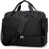 HPLQQ Borsone da Viaggio Donna Bagaglio a Mano Easyjet 45x36x20, Borsa Sportiva Borsone da Palestra con Scomparto per le Scarpe, Borsa da Weekend, Ospedale Parto,C02-Nero