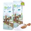 BioSalt Nortem Pearls BioSalt Sale Marino Integrale Biologico Puro Set 2 Confezioni da 650 g Grana Fine + eBook Ricette in Omaggio 100% Naturale, Ricco di Minerali, Ideale per Uso Quotidiano, Carne, Pesce e Verdure