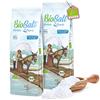 BioSalt Nortem Pearls BioSalt Sale Marino Integrale Biologico Puro Set 2 x 650 g Grana Extra Grossa + eBook Ricette in Omaggio 100% Naturale, Ricco di Minerali, Ideale per Carne alla Griglia, Pesce e Crosta di Sale