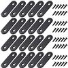 MengH-SHOP Staffe Angolari Piatte Supporti Angolo Retto Staffe in Acciaio Squadrette con viti per Mensola di Legno Tavolo Sedia 50*16mm Nero 20 Pezzi