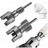 Funnytek Tagliatubi in PVC, 2 in 1, filettatura interna esterna per trapani elettrici, per tubi PVC/PPR, filettatura precisa a tenuta stagna, sanitari professionali da 1/2 (DN15) e 3/4 (DN20)
