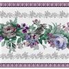 Dundee Deco DDAZBD9039 - Bordo adesivo per carta da parati, motivo floreale viola, blu, verde su bordo di vite, design retrò, 4,57 m x 17,78 cm, autoadesivo