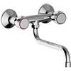Schläfer 3431110 | Rubinetto Lavello Cucina a Muro con Manopola Caldo e Freddo, Canna Girevole Universale a S, Perfetto Anche per Lavanderia e Bagno, Aeratore Risparmio Compatibile con Neoperl, Cromo