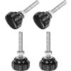QUARKZMAN 4 Set M6 x 35mm Manopole Zigrinate Filettatura Maschio Viti Testa Zigrinata Dadi Rondelle, Impugnatura Manopola Bloccaggio 25mm Manopole Testa Plastica Viti Testa Zigrinata, Nero