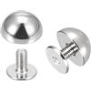 QUARKZMAN Rivetti a Vite, 6 Sets Rivette a Punta Rotonda 10x5mm Rivetti per Cuoio in Pelle Vite di Rilegatura per Borse in Pelle Fai-Da-Te per Borse Cinture Artigianato Pelle, Tono Argento
