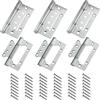 Selyse Set di 6 cerniere per porta, in acciaio inox da 100 mm, con viti, cerniera per porta in legno, armadio in legno, colore argento