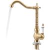 Nastopee Rubinetto Vintage Rubinetto Lavello Cucina Girevole a 360°,Rubinetto Bagno Lavabo in Ottone,Miscelatore Monocomando da Appoggio,Calda e Fredda del Rubinetto,Includono 2 Tubi Flessibili,Design Durevole