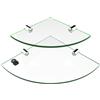 Expression Products - Set di mensole angolari in acrilico, 2 ripiani, 150 mm e 200 mm, campione di materiale incluso per spedizione, dischetto campione per il carrello in omaggio, colore effetto vetro