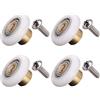 Clarmonde 4 Pezzi Kit Cuscinetti,Ruote Doccia con Viti,Rullo per Porta Scorrevole,Rotelle, Cuscinetti,per Ante a Scorrimento,Bianco, 19mm