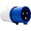 ExcInter 32A #023 240 V 3Pin Blu Industriale Spina Prese 2P+E Resistente alle intemperie IP44 Campeggio Caravan Industriale