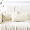 Artscope 2 Pezzi Federe in Velluto a Coste Decorative Fodere Cuscino a Strisce Moderno Elegante Morbido Quadrato per Camera da Letto Casa Ufficio Soggiorno 30x50cm Crema Beige