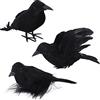 Jodsen 3 PZ Corvi di Halloween Corvi Piumati Artificiali Decorazioni Realistiche di Uccelli Corvo Spaventoso Uccello Corvo Piuma Neri Ornamento per Halloween Feste Prop Giardino Casa all'aperto dell'interno