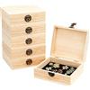 GBKDQQ 6 scatole di legno con coperchio, 15 x 10 x 5 cm, piccole scatole di legno con cerniere e lucchetto, scatola portagioie in legno, per confezioni regalo, fai da te e hobby