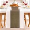 DakTou Runner Tavolo con Ampie Strisce Marrone in Cotone e Lino 33x183cm, Runner Centro Tavola Moderno per Soggiorno, Tovaglia Rettangolare Campagnolo Decorazione per Tavoli da Pranzo di Feste e Matrimoni