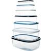 QILZO Contenitori per alimenti |Set 7 pezzi 250ml 400ml 700ml 1L 1,5L 2L 2,8L | Contenitori plastica con coperchio | Trasparenti | Senza BPA | Microonde, Lavastoviglie, Congelatore