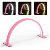 TwoWin Lampada per unghie con luce a mezza luna per scrivania, lampada tecnica per unghie a led, lampada da tavolo per estensione ciglia, tatuaggio, sopracciglia - Rosa