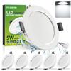 Forepin Faretti LED da Incasso per Cartongesso, 5W 450LM Luci da Soffitto Interno, Luce Freddo 6000K Ultrasottili IP44 Faretto Led Incasso per Bagno, Diametro Foro Ø68-80mm, AC 220-240V, Set di 6